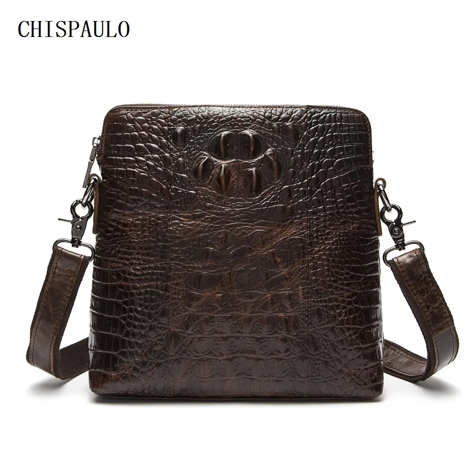 CHISPAULO Real Genuine font b leather b font font b men b font bag Brand New