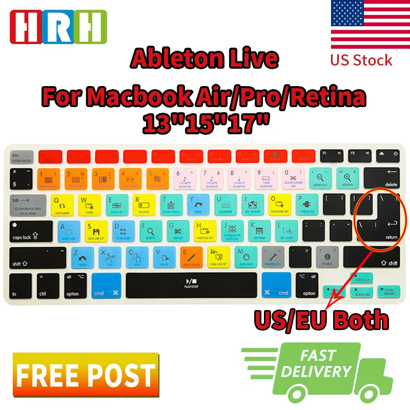 HRH Ableton Live Functional Shortcuts Hotkeys Silicone Keyboard Cover