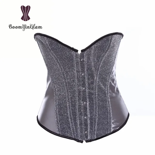 silver sparkly corset bustier
