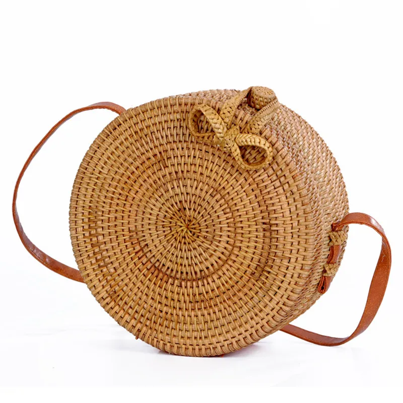 Франция/Чехия/Бали Круглый плетеная Сумка из ротанга летние пляжные Crossbody