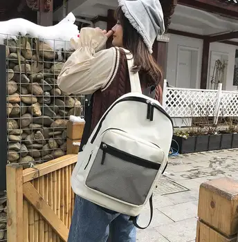 

ANAWISHARE Women Canvas Backpacks Rucksack Large School Bags For Teenagers Girl Backpack Laptop Bag Schoolbag Mochila Escolar