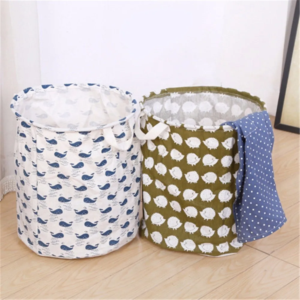 5 نمط قماش للماء شعاع شجرة الدب القنفذ نمط القطن الكتان غسل الغسيل صندوق تخزين ملابس سلة للطي مربع