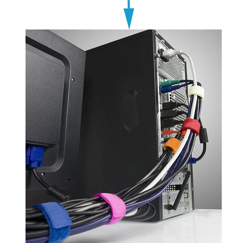 Bobbin winder Cable Wire Organiser Management Marker Holder Cord Ties magic tape Lead Straps for TV Computer 180x20mm 20pcs/lot cable organizer cable organizer ties