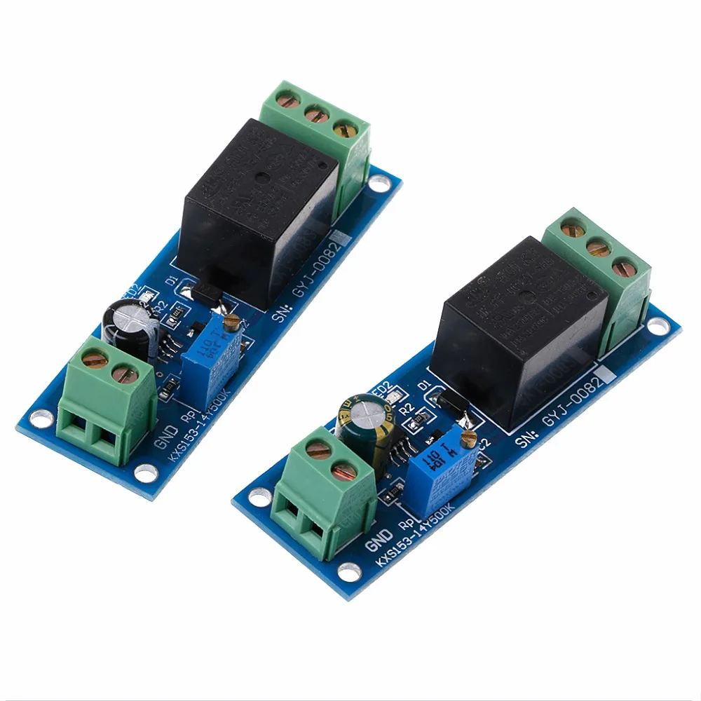 

DC 5V / 12V NE555 Time Delay Relay Module Oscillator Delays Switch Adjustable 0 to 10 Second Switches