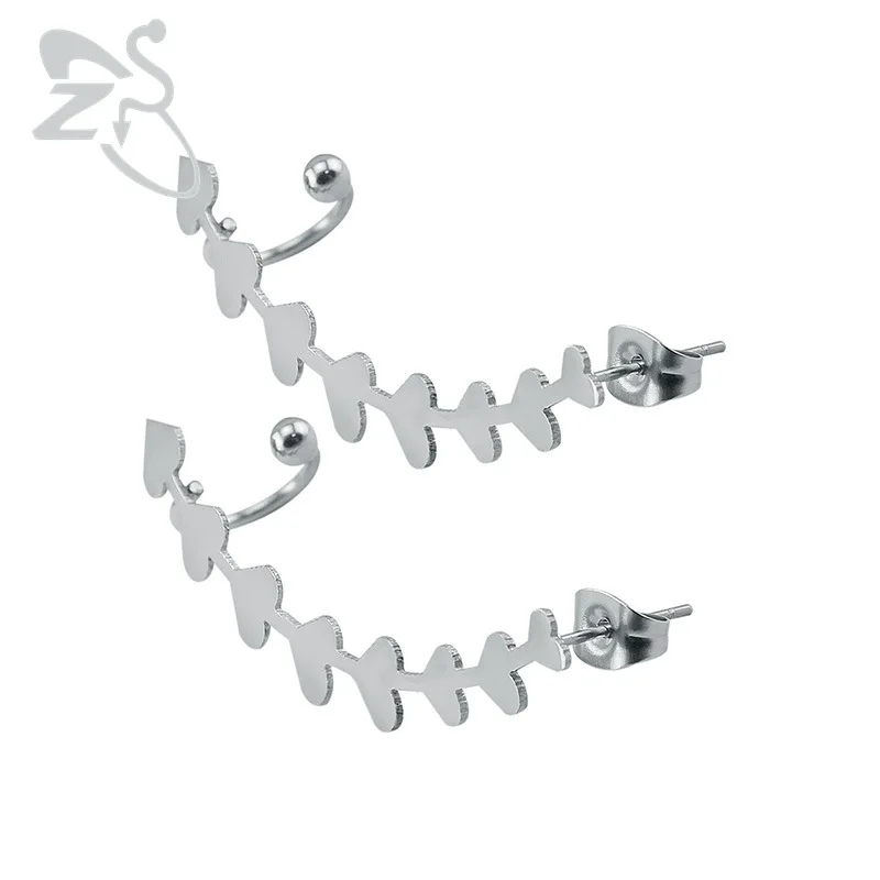 

Earring Cuff Heart Shape Design Ear Piercing Hypoallergenic Ear Stud Earring Stainless Steel Piercing Body Jewelry For Women