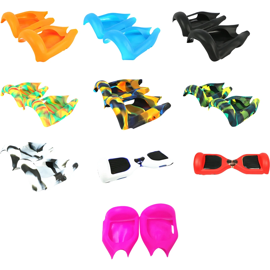 

2Pcs 6.5inch Hoverboard Silicone Case Cover Sleeve Anti-Scratch Protector Shell For Smart Self-Balancing Electric Scooter