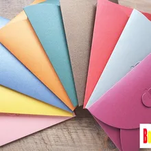Новые цвета стиль сердце дизайн бумажный конверт DIY подарок оптом