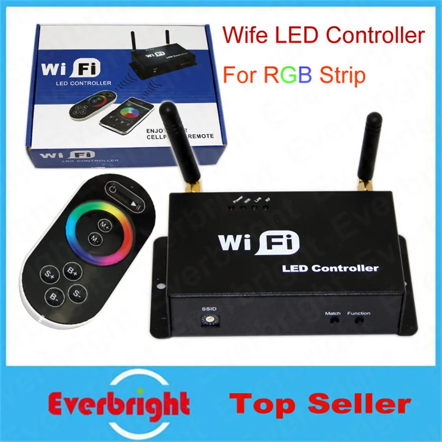 Wi-Fi контроллер светодиодных rgb DC5-24V для RGB Светодиодные ленты с РФ сенсорный пульт дистанционного управления применяются к IOS/Android мобильных