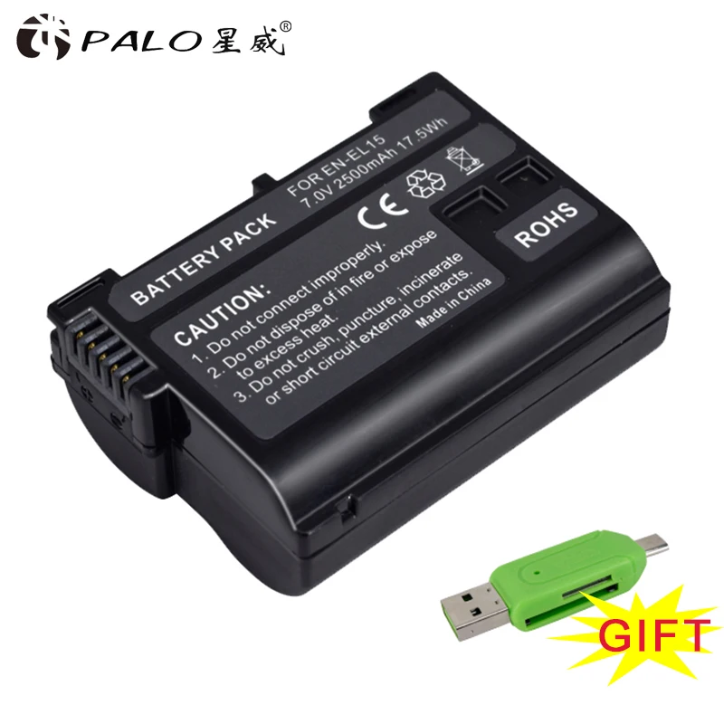 High Quality 2500mAh EN-EL15 ENEL15 EN EL15 decoded Camera Battery For Nikon DSLR D600 D610 D800 D800E D810 D7000 D7100 D7200 V1