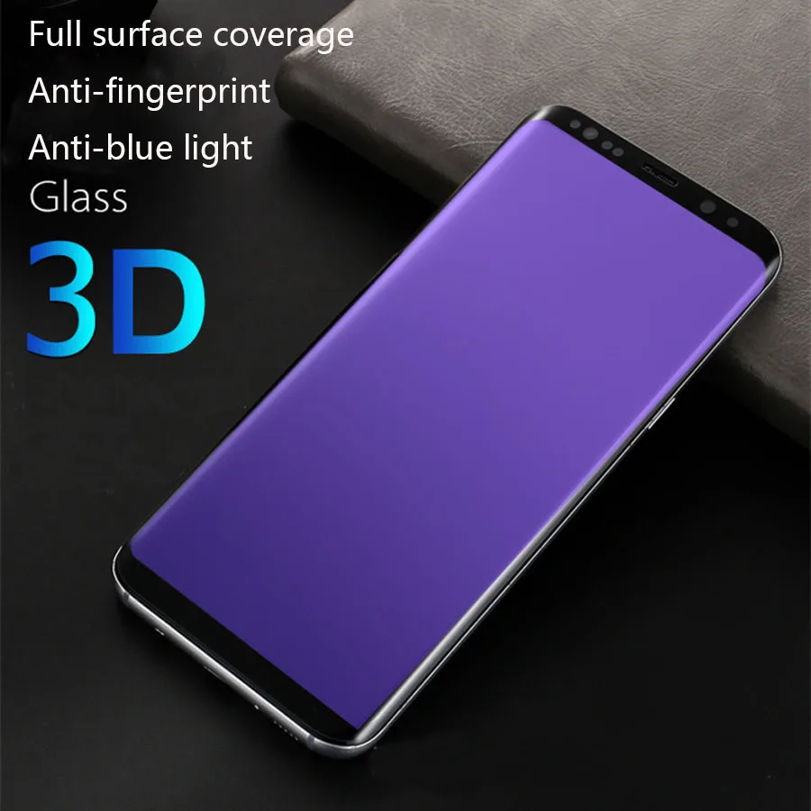

LISM For Samsung S8 Plus S9 Plus s10 Lite Note 8 9 Anti UV Purple Blue Light Fingerprint Tempered Glass Screen Protector