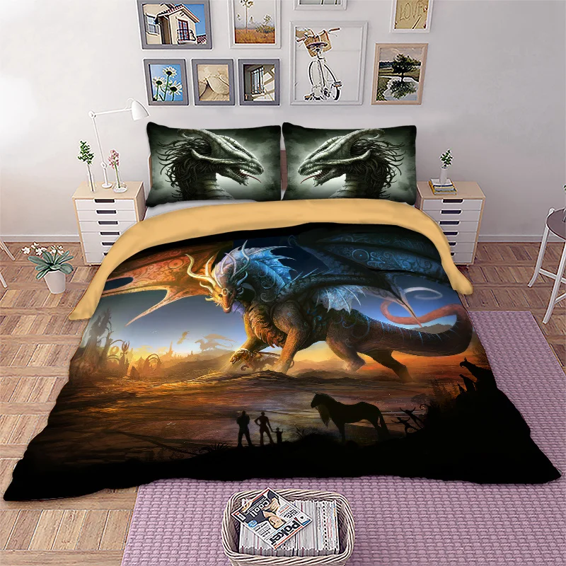 Duvet Cover Sets 3D Animal Bedding Wolf Design Pillow Cases Single Double King