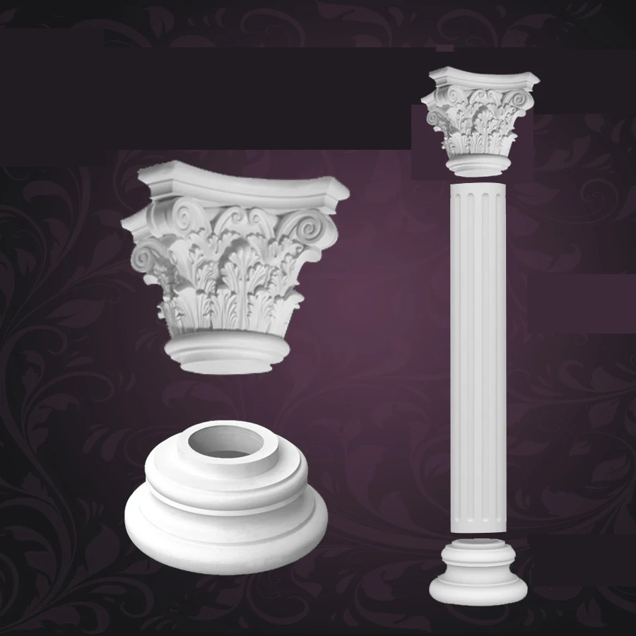 

Roman Corinthian style columns gate posts doors and windows stoep frame portal pillars custom made PU decorative Roman pillars