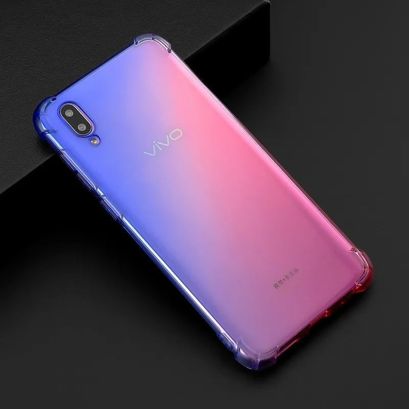 

Four Corners Schockproof Case for Vivo Y97 Y83 Y85 Y71 Cover Rainbow Gradient Airbag Phone Case for Vivo V9 XZ1 Soft TPU Cover