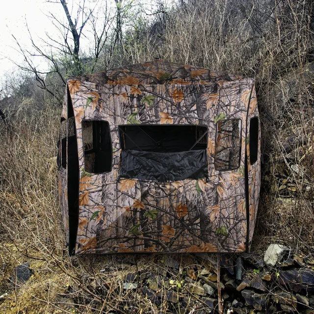 Cheap bionic camouflage jungle wilderness photography Birdwatching double hidden bunker camouflage hunting tent open free build speed