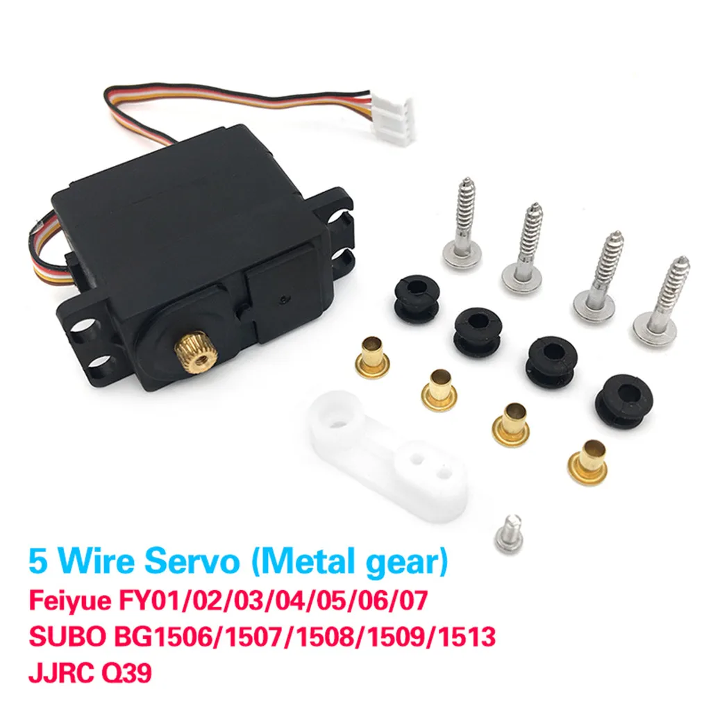 

MUQGEW Upgrade Parts 5 Wire Metal Gear Servo For Feiyue FY01/FY02/FY03/FY04/FY05 RC Car
