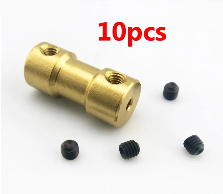 10pcs Copper Coupling Drive Shaft Connector Motor Shaft Couplings 2/2.3
