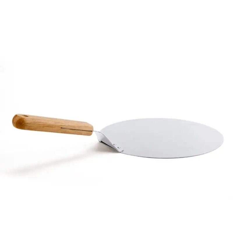 Pizza Stone Baking Pastry Tools 1 Piece Stainless Steel Anti-scalding Pizzas Spatula Oak Handle Cake Shovel Kitchen Accessories