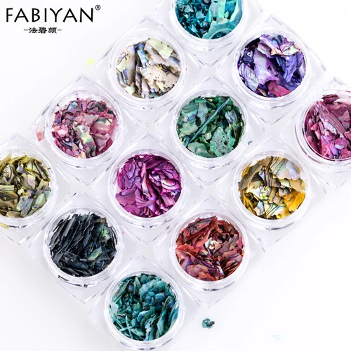 

12 Color Nail Art Irregular Shell Decoration Paper Flake Slice Sequins Fragment 12 Box Beautiful Import Abalone Shell Piece 3D