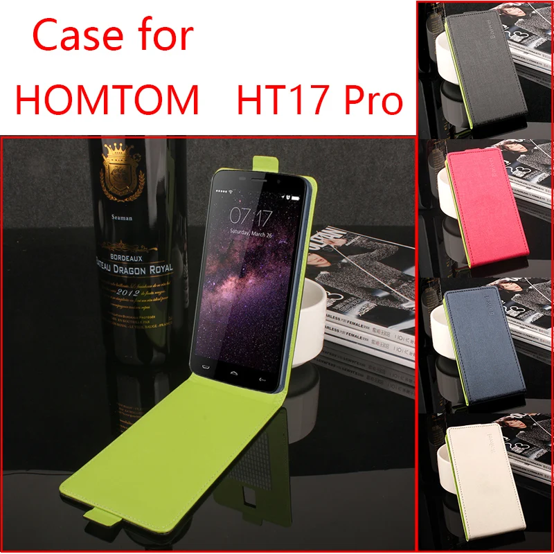 

For HOMTOM HT17 Pro Phone Case Pure Color Up-down Open Vertical Flip Premium PU Leather Case Cover Factory Price