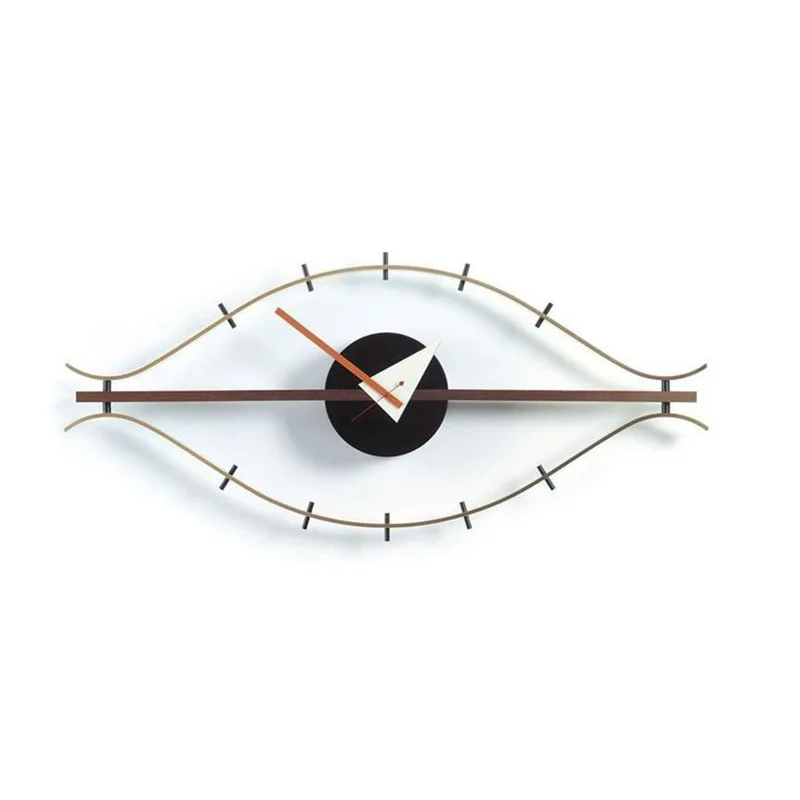 

Nothern european designer clock solid wood eyes shape clock