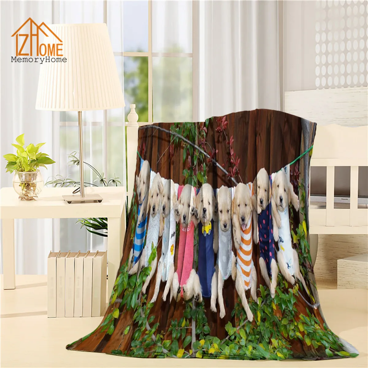 Memory Home Custom Animal Picture Flannel Fleece Fabric Blanket Cute