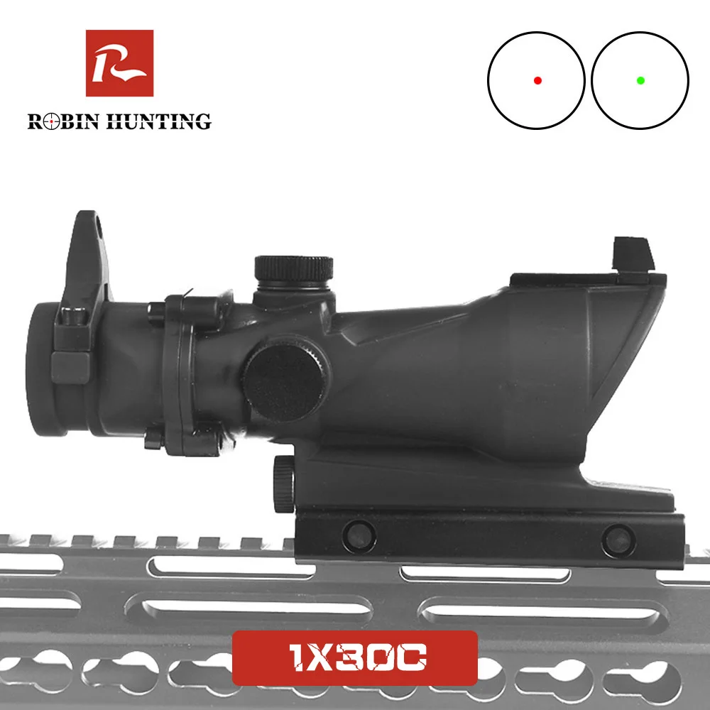 

1X30C Red Green Dot Optical Sight Rifle Scope With 20MM Rail Mount For Rifle M4 M16 Airsoft Hunting Scope Riflescope Red dot