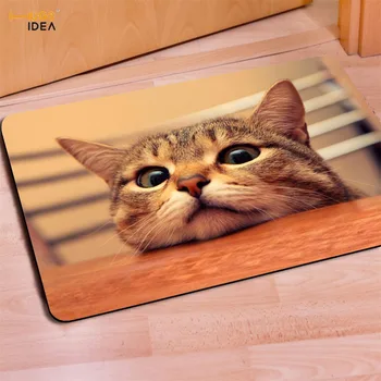 

HUGSIDEA Funny Front Entrance Mat 3D Cat Animal Floor Carpets For Living Room Bedroom Tapete 40x60cm Soft Rubber Balcony Doormat
