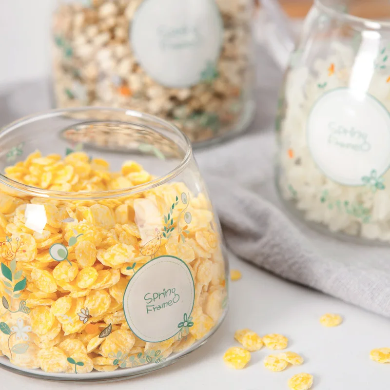 Skup Szklany pojemnik z pokrywką słoik na żywność pokrywki słoiki do przechowywania może butelka przyprawy schowek herbata kawa przechowywanie cukru pojemnik na organizer do kuchni