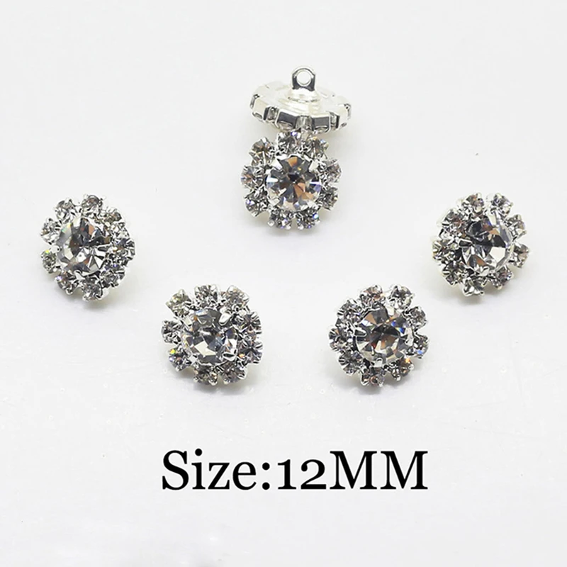 

12mm 10pcs clear Crystal Rhinestone button , Crystal Button Wedding decoration accessory.