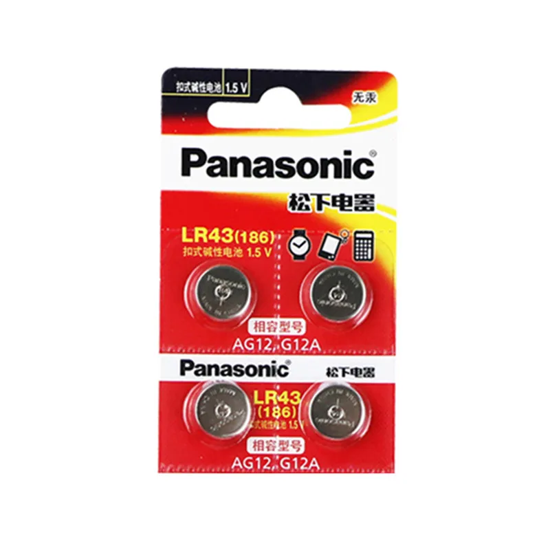 

4X PANASONIC AG12 LR43 186 0%Hg for Watches Toys 1.5V Cell Alkaline batteries For calculator 0%Hg