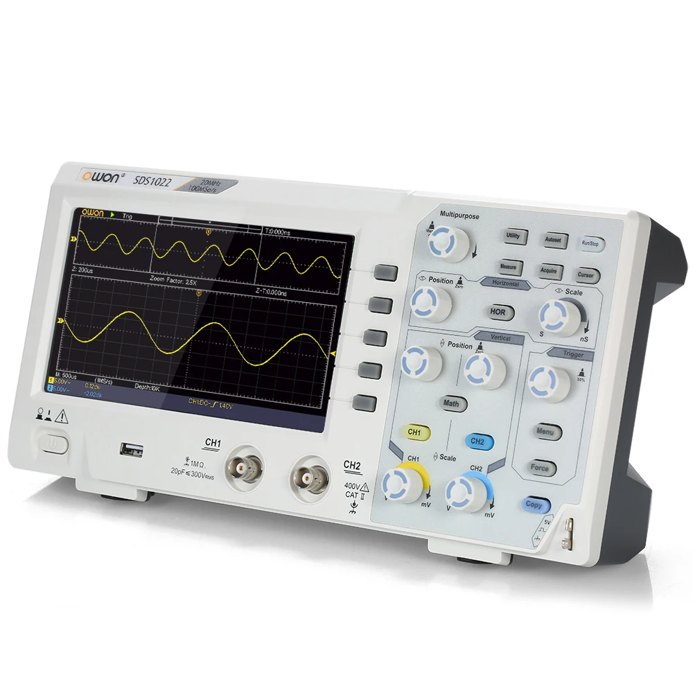 

Digital Oscilloscope Storage Oscilloscopes Dul-Channel 20MHz/100MHz 100MS/s Oscillometer With LCD Display Probe For Oscilloscope