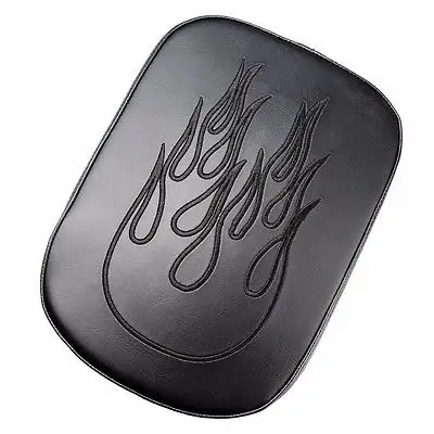

8 Suction Cups Flame Pillion Rear PASSENGER PAD SEAT for Harley Cruiser Chopper Custom