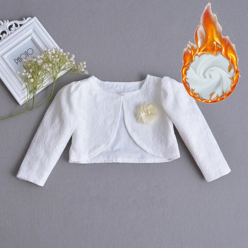 White Warm Baby Girl Jackets 100 Cotton Baby Cardigan Outerwear For 1