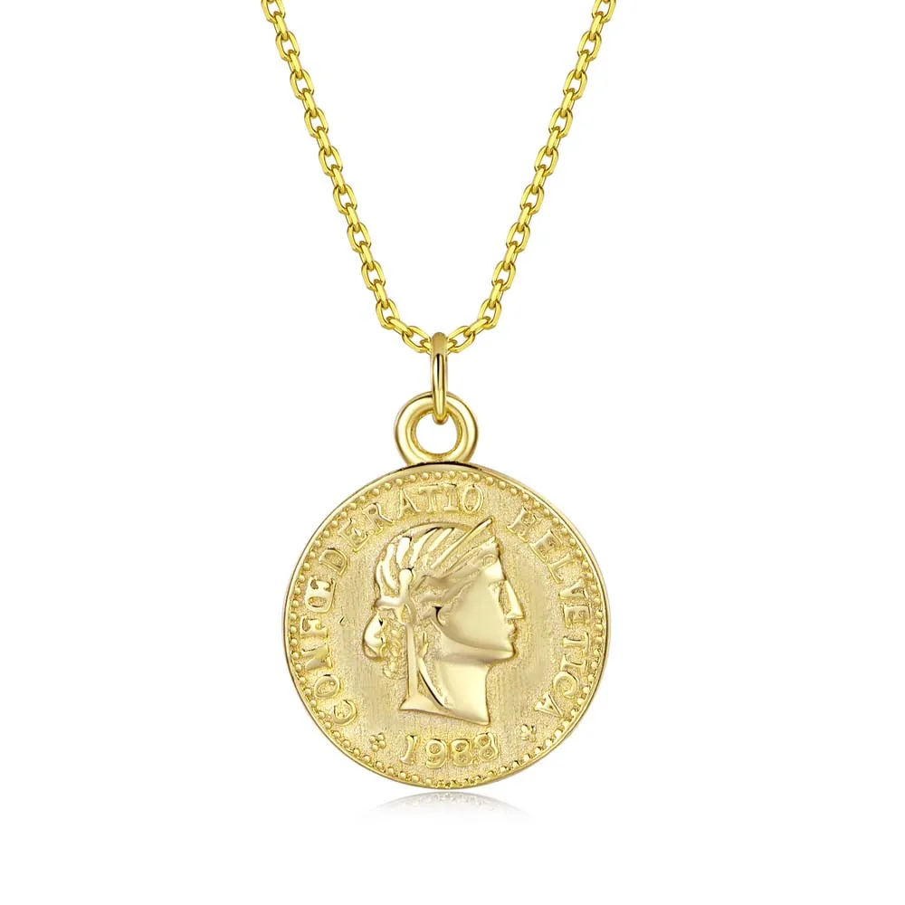 

Coin Dollar Signet Solid 925 Sterling Silver Necklace