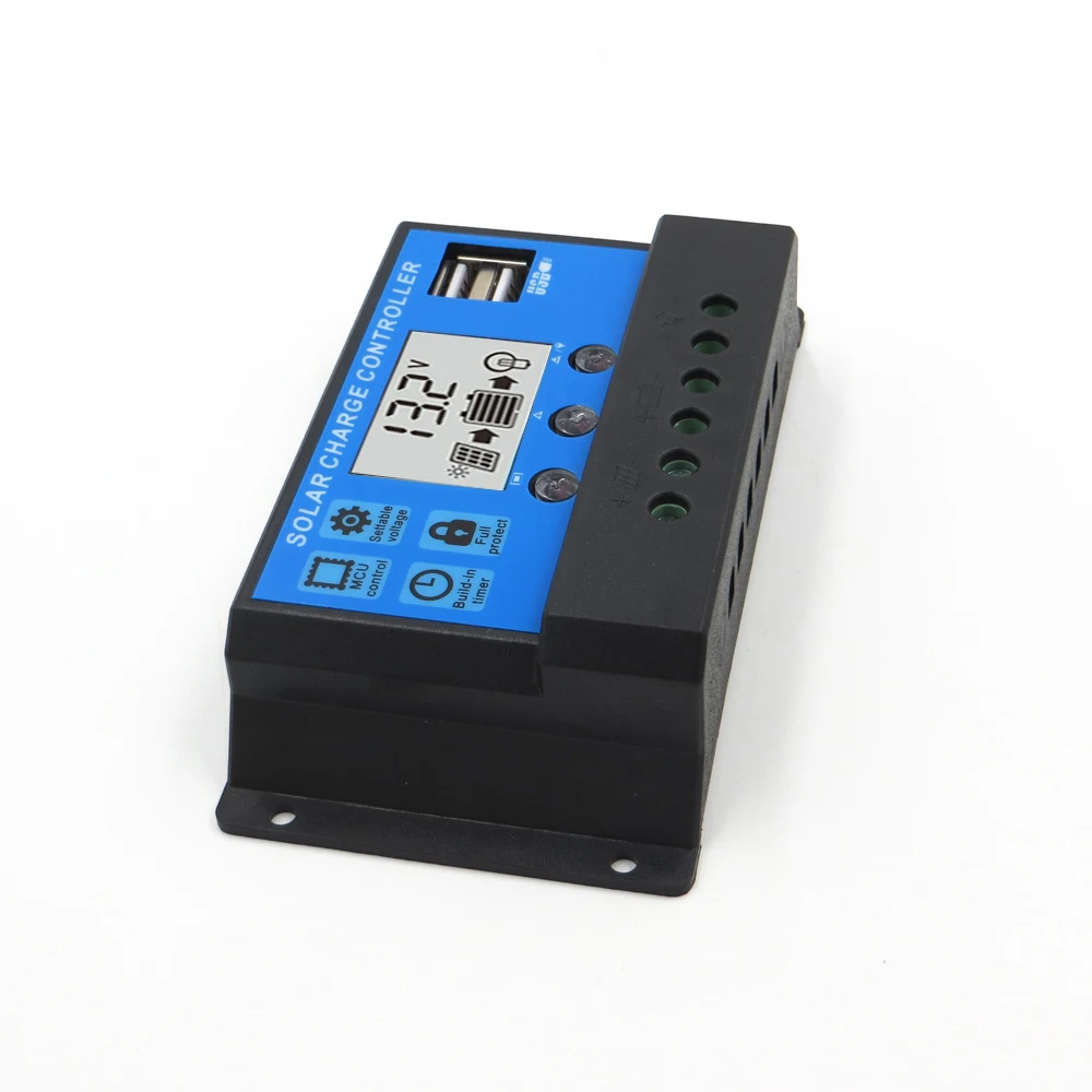 10A 20A 30A 12В/24В LCD ШИМ напряжение солнечной батареи контроллера PV Панель зарядного