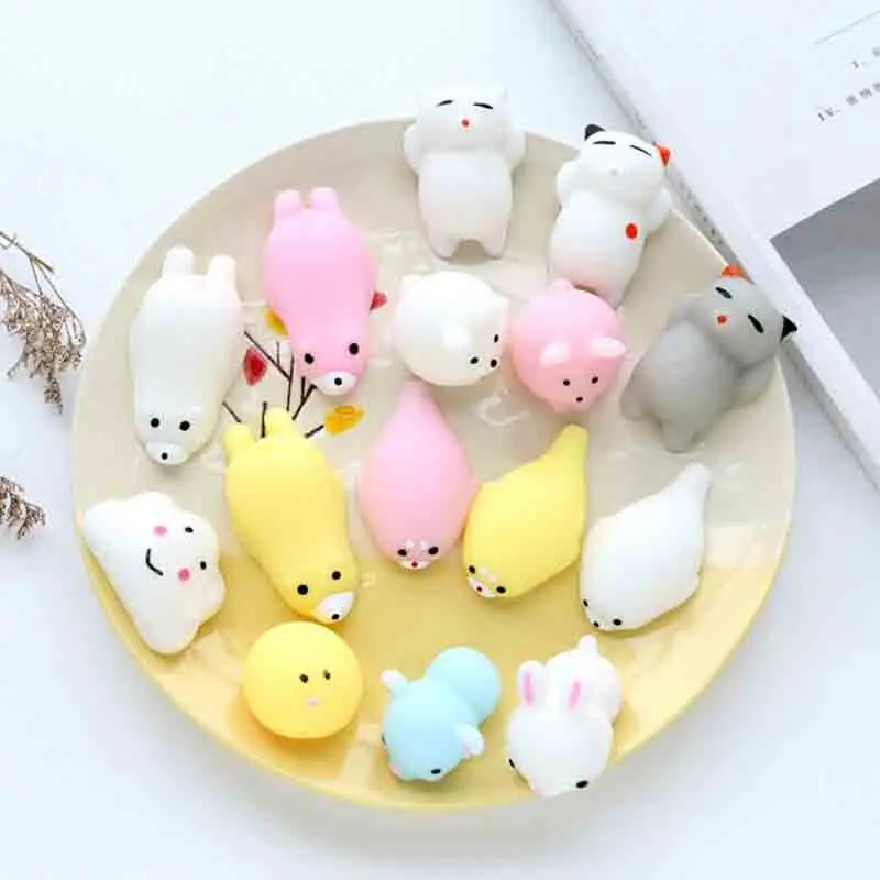 

Colorful Adorable Cute Animal Hand Wrist Squeezing Fidget Toys Squishy Mini Stress Relief Squeeze Doll Bookmark Risng Ball