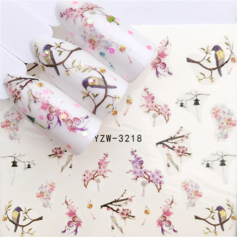 1 PC 2019 جديد أنماط مسمار ملصقا الشارات المياه القنفذ/زهرة/القط نقل مسمار الفن الديكور