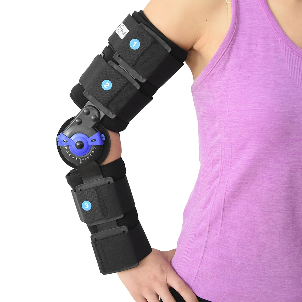 ROM hinged Elbow Arm Forarm Braces Support Splint Orthosis Orthotics