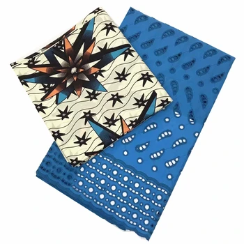 

Hot Sale African Ankara Fabric Ankara Wax ankara fabric 2.5yards+3 yards Swiss Voile Laces For Blue Color Women Dress Best Price