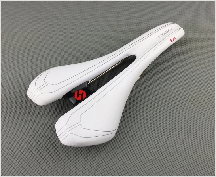 

NEW TOSEEK PU leather and EVO expert mtb road bicycle saddle and titanium round bow WHITE