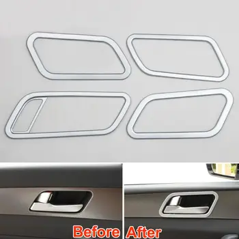 

BBQ@FUKA 4Pcs ABS Car Interior Door Handle Bowl Cover Trim Sticker Fit For Hyundai Sonata 9Th (LF) 2015 Car decal Accessory
