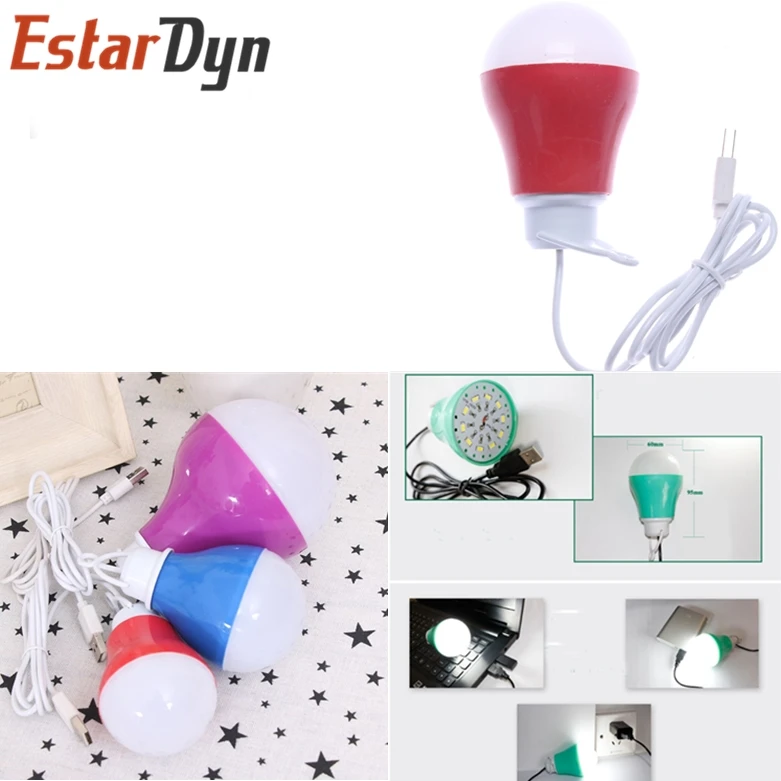 

USB Bulb light Colorful PVC Environmental lamp 3/5/9/12W Portable LED bulbs USB lamps For Hiking Camping Travel Outdoor lighting