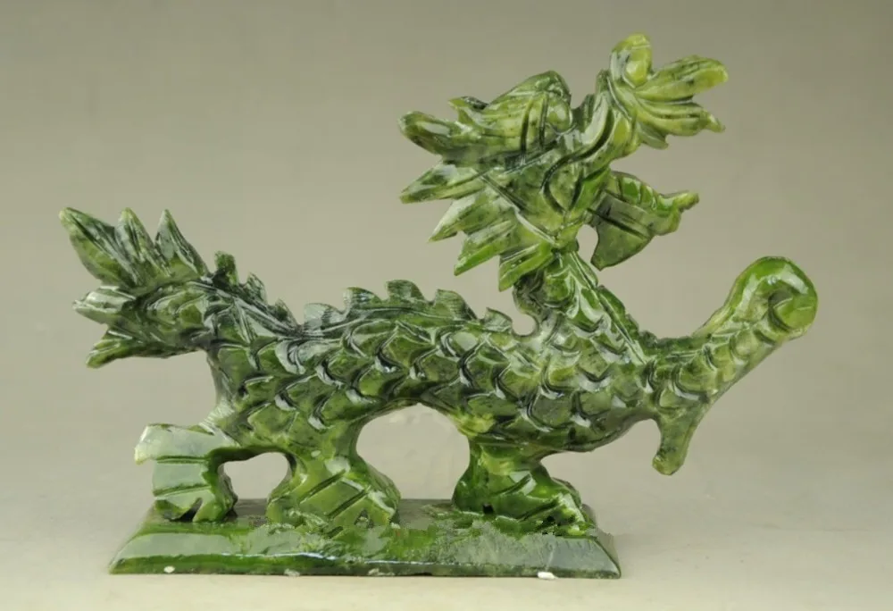 Статуя ремесла Китай природные Нефритовые статуи ручной работы статуи драконов
