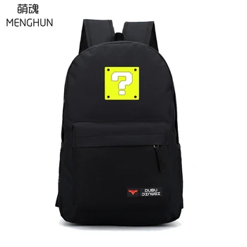 

Super mario bros query note box backpack super mario brothers concept backpacks nylon black backpack game fans gift NB258