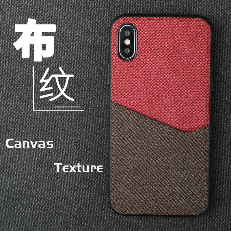 

Canvas Phone Case For Xiaomi Mi 6 8 SE 8 Explorer 6X A2 Mix 2S Max 3 Soft TPU Edge Color Stitching Card Slot Design Back Cover