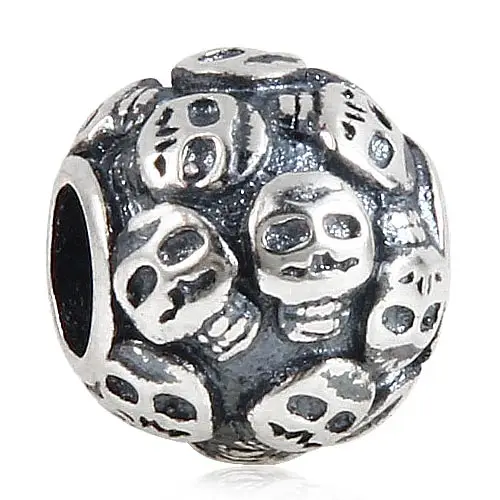 Skulls Charm SS2898 Choruslove страшный череп Шарм подлинный 925 Серебряный Скелет Бусины fit Pandora Подвески Хэллоуин ювелирный браслет сделай сам - Цвет: Skulls Charm SS2898