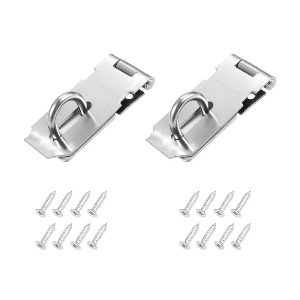 

uxcell New Hot 2pcs 1pcs 87mm 109mm 128mm Stainless Steel Hasp Staple Gate Latches Lock with Screws Shed Door Hardware Hasps