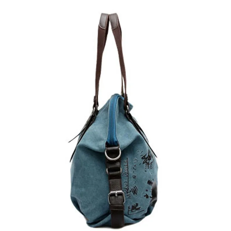 KVKY, винтажная Холщовая Сумка, большая вместительность, женская сумка для путешествий, Женская Повседневная сумка через плечо с принтом, сумки для покупок, высокое качество, Холщовая Сумка s