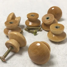 Myhomera-bouton en bois pour tiroirs, 12 pièces, poignée de placard, boutons ronds, meuble de cuisine, vente en gros, Lot de petits et grands