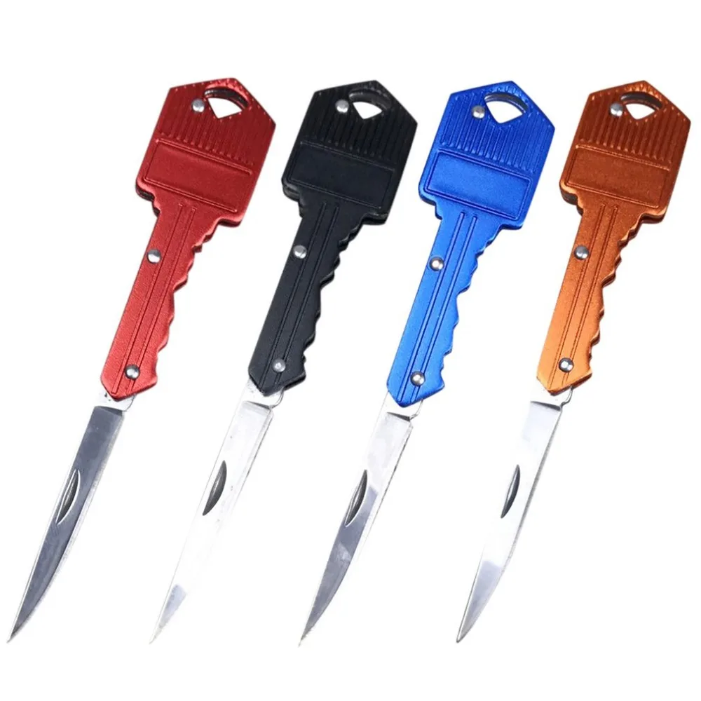 Creative Key Shaped Folding Pocket Knife Stainless Steel Self Defense